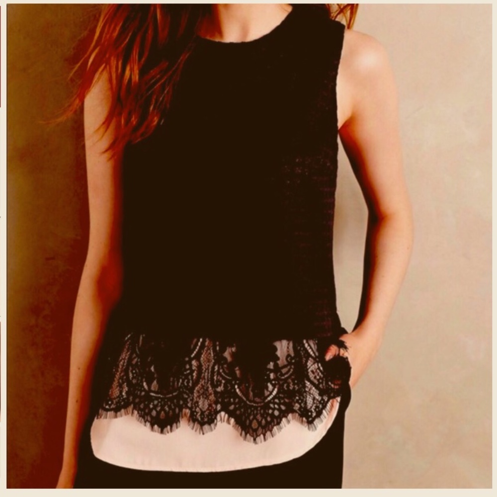 Anthropology Graylin Layered Lilith Lace Tank Top